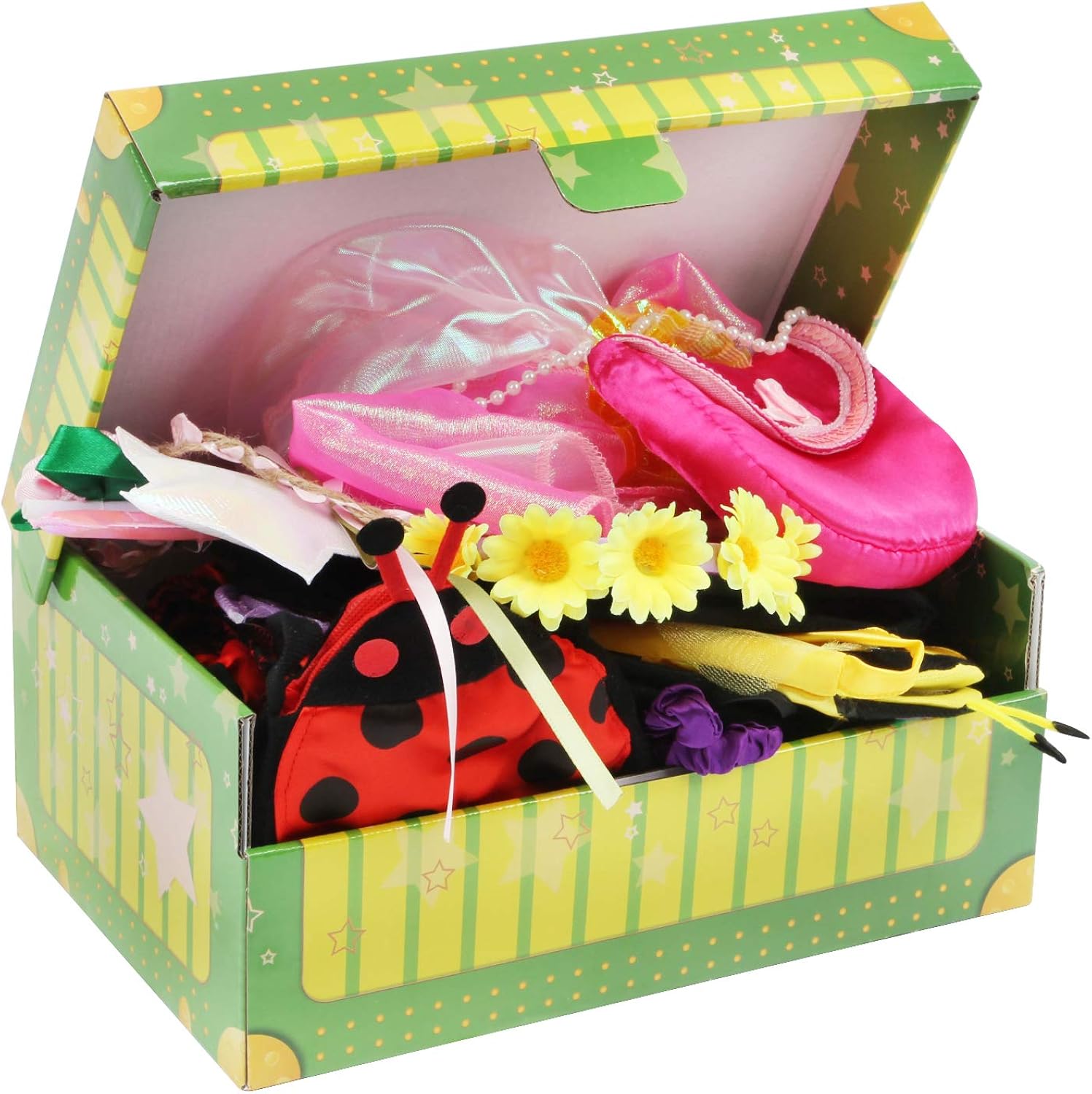 fedio Girls Princess Dress up Trunk Ladybug, Bee, Fairy Costume for Little Girls Toddlers Age 3-7: Clothing