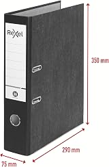 Rexel Foolscap Lever Arch File Black 75 mm Spine 500 Sheets Capacity view 4