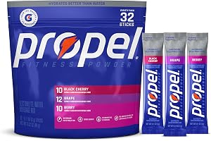 Propel Electrolyte Powder Drink Mix, 3 Flavor Variety Pack, (32 Servings), Zero Sugar, Enhanced Water Beverage, Gatorade Elec
