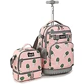 Tilami Rolling Backpack 19 inch with Lunch Bag Wheeled Laptop Backpack (Cactus)