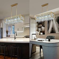 LMQNINE 4-Light Dining Room Light Fixture Square