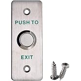 UHPPOTE Momentary Toggle Push to Exit Button Switch NO/COM Contact | Stainless Steel Panel for Door Access Control
