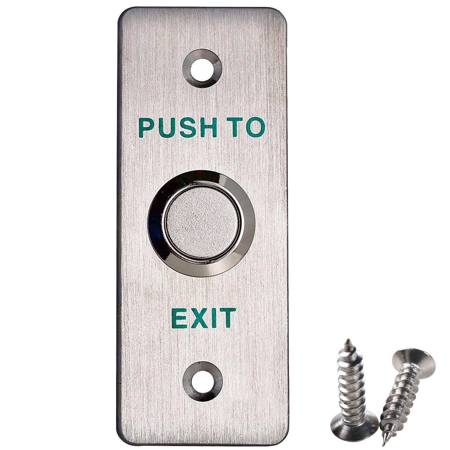UHPPOTE Stainless Steel Panel Push to Exit Button for Access Control Hollow Door
