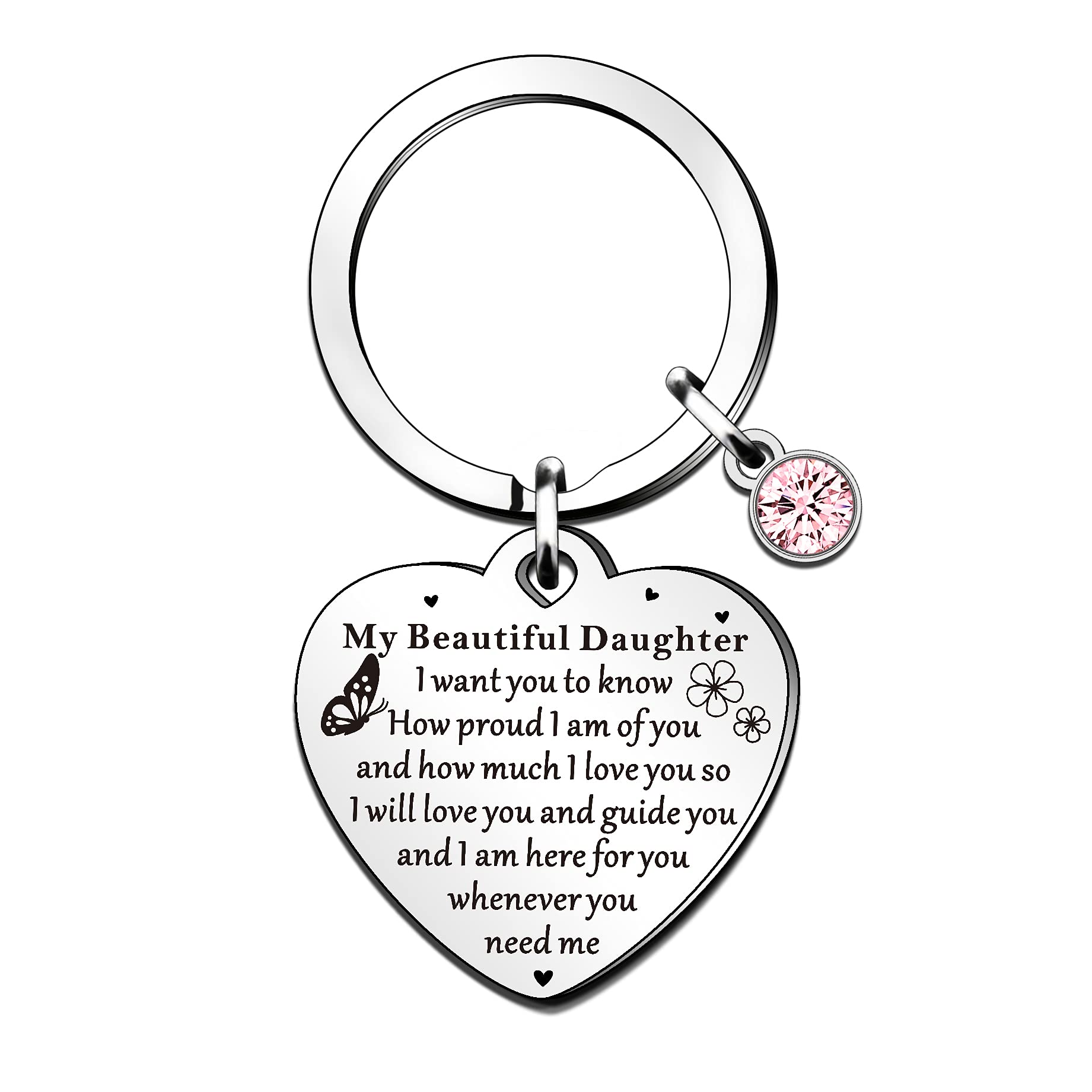 QMVMV Daughter Keyring Gifts from Mum Dad Christmas Birthday Gift for Daughter