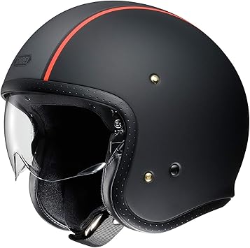 Amazon Com Shoei Rj Platinum R Metallic Open Face Motorcycle Helmets Matte Black Large Automotive