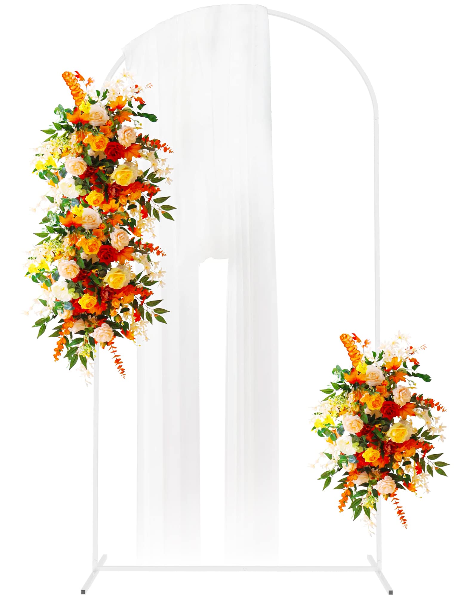 Photo 1 of Putros Metal Arch Backdrop Stand 6.6FT White Wedding Backdrop Stand Square Arch Frame for Birthday Party Bridal Baby Shower Ceremony Decoration