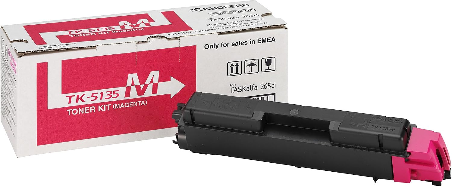 Kyocera TK-5135M Toner Magenta, 5,000 Pages, Original Premium Printer Cartridge 1T02PABNL0 compatible with TASKalfa 265ci