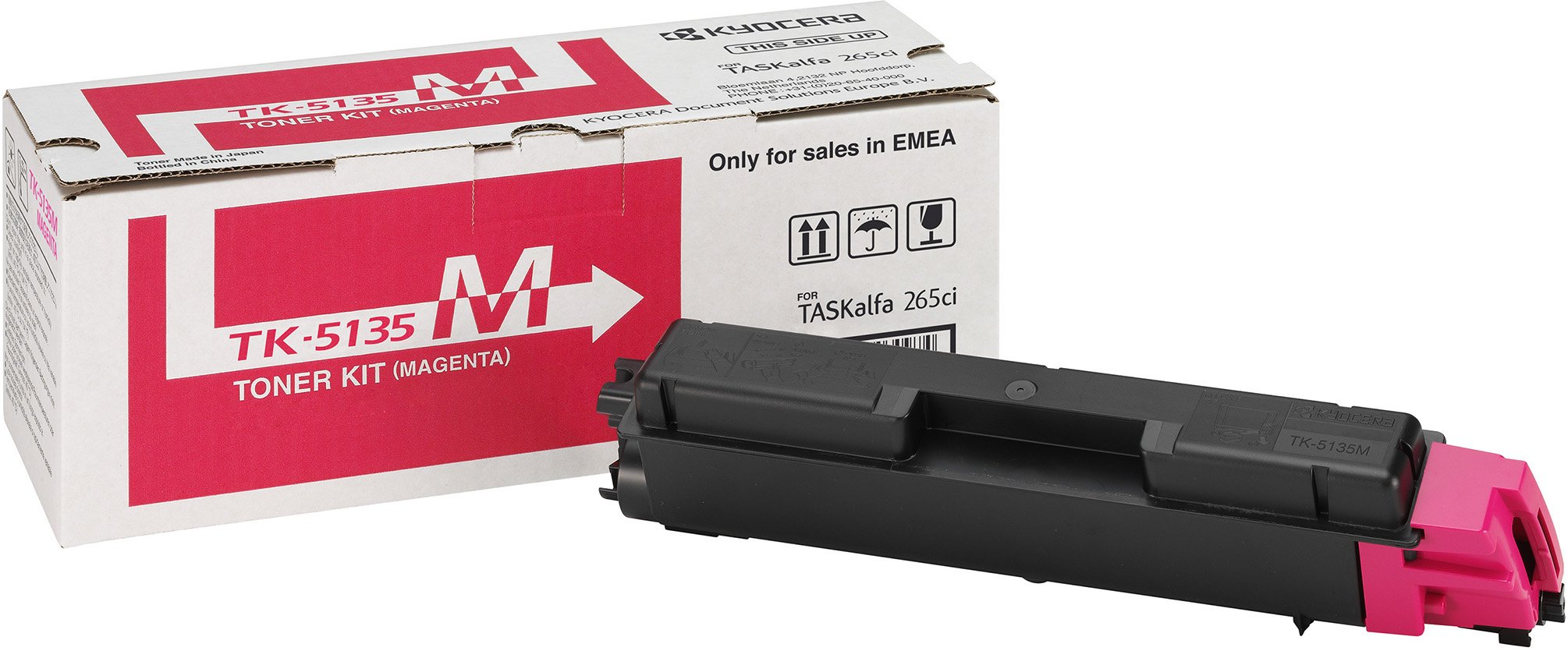 Kyocera TK-5135M Toner Magenta, 5,000 Pages, Original Premium Printer Cartridge 1T02PABNL0 compatible with TASKalfa 265ci, TASKalfa 266ci