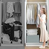 GoMaihe 12 Pack Clothes Cover Bags 60x100/60x120cm Transparent Zip Wardrobe view 5