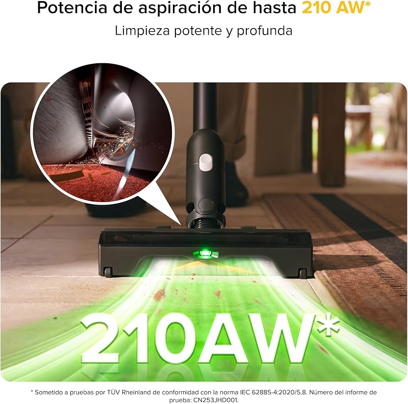 H60 Ultra Aspiradora Sin Cable, Succión 210AW, Autonomía 90 min