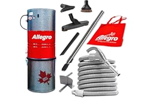 Allegro 628 AW Powerful Central Vacuum System-Deluxe Bare Floor Accessory Kit-Made in Canada (35 ft)