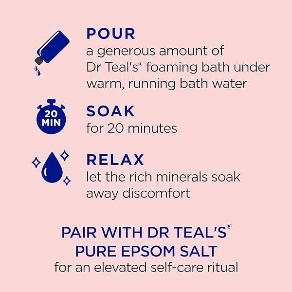 DR TEAL’S FOAMING BATH WITH PURE EPSOM SALT, ASHWAGANDHA, 34 FL OZ (PACK OF 4)