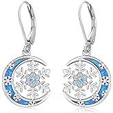 YYmqmq Christmas Snowman Earrings Sterling Silver Cute Snowflake Dangle Earrings Christmas Jewelry Xmas Gifts for Women Girlfriend