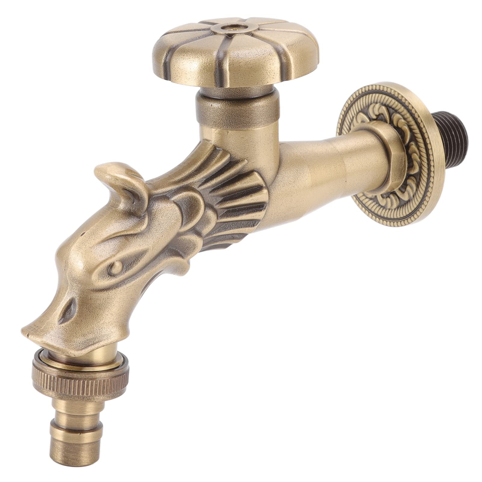 EVTSCAN Antique Brass Bronze Wall Mount Bathroom Sink Faucet G1/2in, Knob Handle, for Residential or Commercial Bar, Restaurant Washrooms