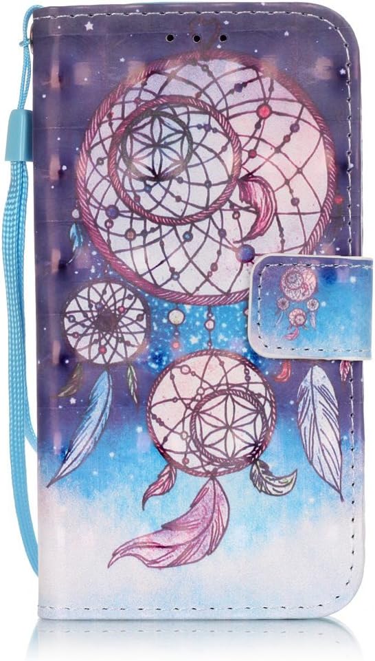 ISAKEN Samsung Galaxy S4 Case, Galaxy S4 Flip Cover, PU Leather Cover for Galaxy S4 I9500 - Bookstyle Pu Leather Wallet Magnetic Strap Design Pouch with Card Holder - dreamcatcher stars