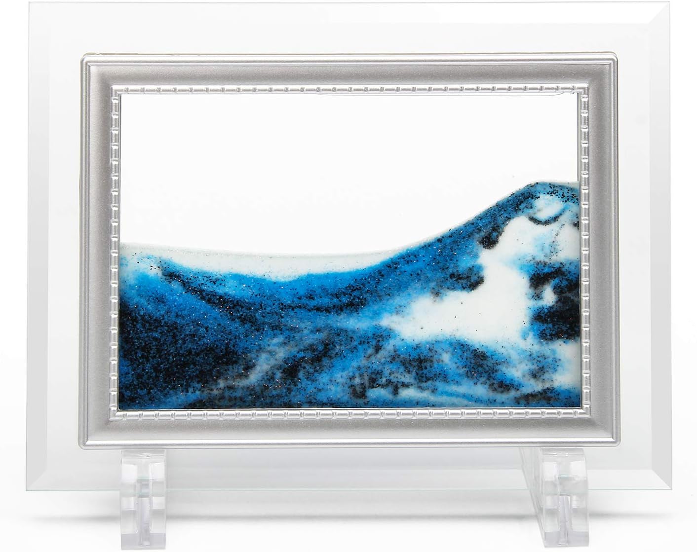 Paintings - Coitak Moving Sand Art Picture, Dynamic Sand Picture, Desktop Sand Art for Home Decor and Office, Small Size 7”x5(Blue)