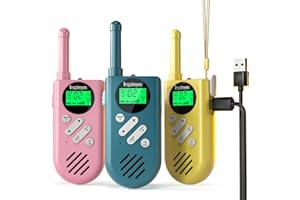 Inspireyes Walkie Talkies for Kids Rechargeable, 48 Hours Working Time 2 Way Radio Long Range, Outdoor Camping Games Toy Birthday Xmas Gift for Boys Age 8-12 3-5 Girls, 3 Pack