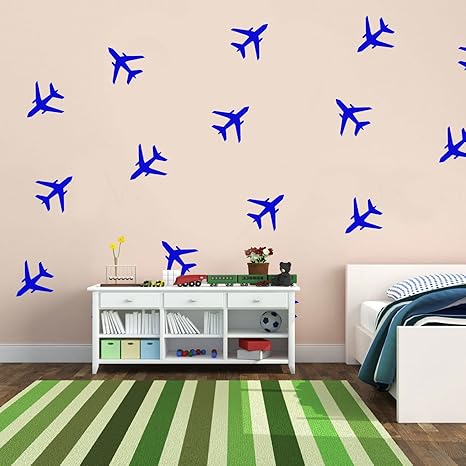 juego de 20 pegatinas de vinilo para pared diseno de aviones 5 0 x 5 0 in cada una pegatinas adhesivas para ninos ninos adolescentes dormitorio