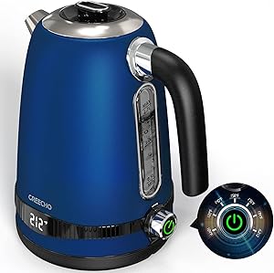 GREECHO Electric Kettle Temperature Control, 1.7L Hot Water Kettle with LED Display & 7 Heat Settings (Boil & Keep Warm), 304 Stainless Steel Tea Kettle Offers Overheat & Boil-Dry Protection (1100W)