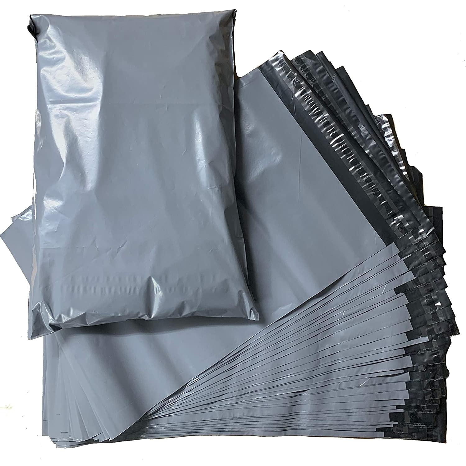Tezraftaar® 100 x Polythene Mailing Bags 13" x 19" Grey Poly Postal Packaging Postage Shipping Mailers for Clothes