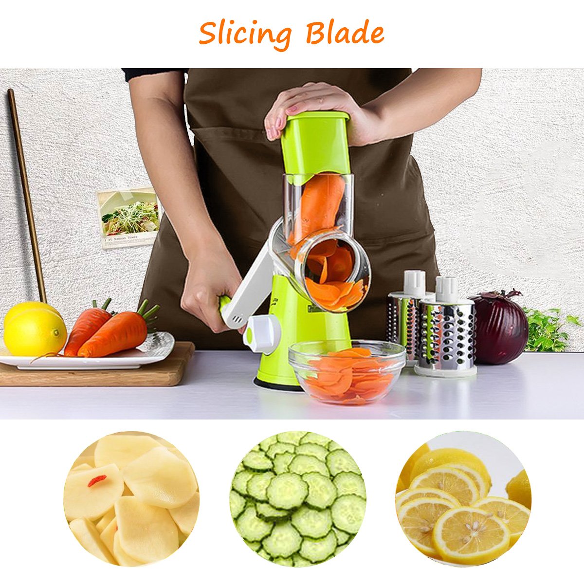 Vegetable Mandoline Slicer, Zacfton Vegetable Fruit Cutter Cheese