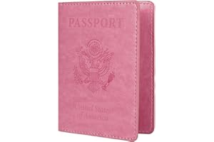 labato Passport Holder Women, PU Leather Passport Wallet Travel Document Organizer Cruise Accessories Travel Must Haves(Pink)