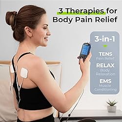 AUVON 3-in-1 TENS Unit Muscle Stimulator, EMS