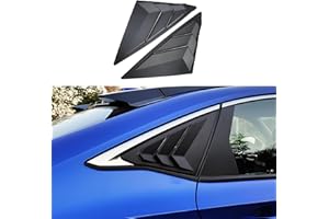 KEALAS for 11th Gen Civic Sedan Sport Style Rear Side Window Louvers Air Vent Scoop Shades Cover Trim for Honda Civic Sedan 2022 2023 2024 2025-Matt Black