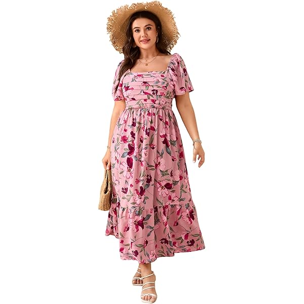 chinese dress ladies GLIGET Dresses for Women 2024 Floral Print Ruffle Trim Wrap Hem Cami Maxi  Dress (Color : Multicolor, Size : X-Small) at Amazon Women's Clothing store