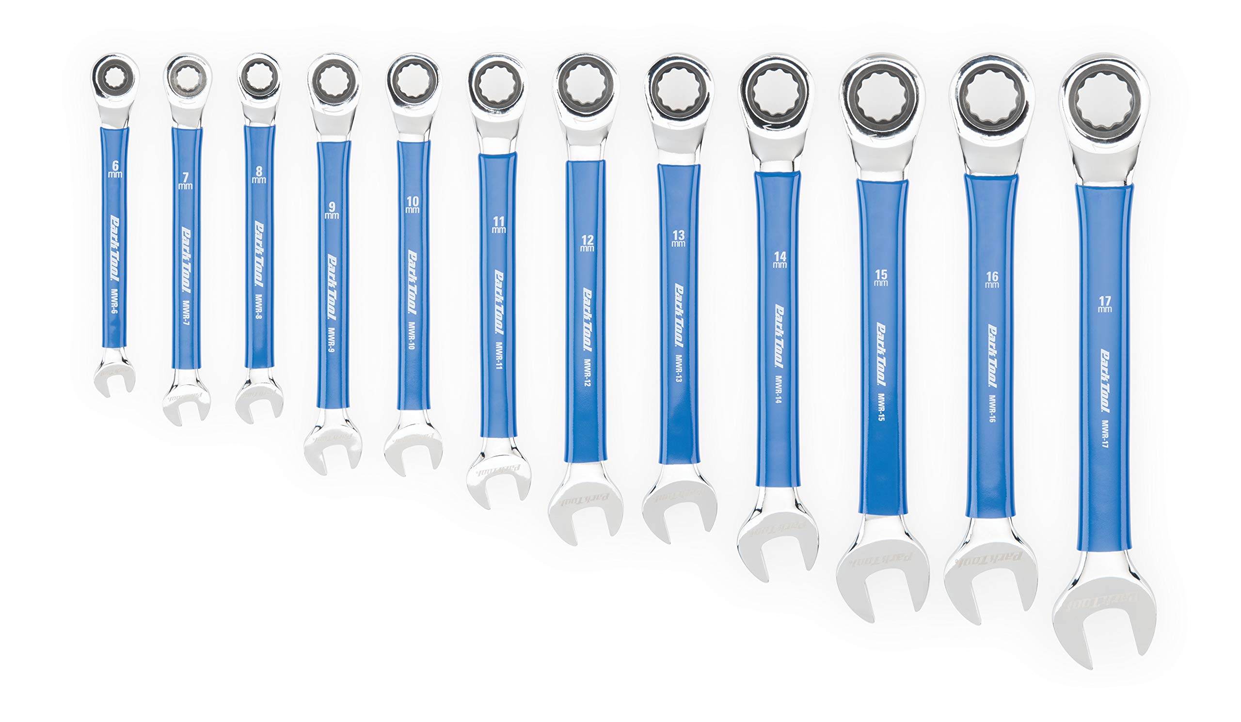 Park Tool MWR-SET Ratcheting Metric Wrench Set,6mm 17mm Tool,Blue / Silver