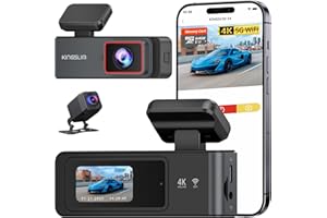KOPEME Kingslim 4K Dash Cam Front and Rear with 64GB SD Card, 5G WiFi Dash Camera for Cars, 1.5'' Screen Dashcam Wireless APP Control, Support G-Sensor/Time Lapse 2 Kinds Parking Monitor