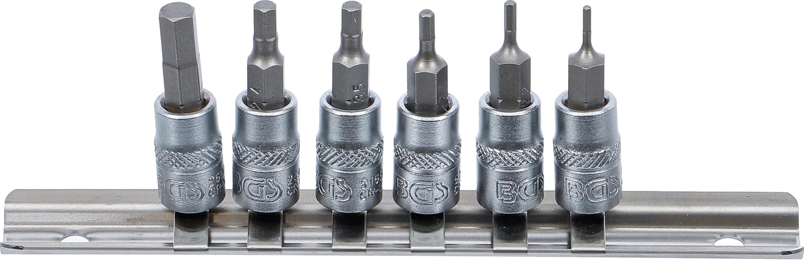 BGS 5151 | Bit Socket Set | 6.3 mm (1/4") Drive | internal Hexagon 1.5 - 6 mm | 6 pcs.