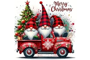 DYAIANGMU Christmas Cross Stitch Kits for Adults Beginner,Gnome Counted Cross Stitch Kits Printed Stitching Cute Patterns Dimensions Needlepoint Art Crafts Embroidery Kits for Adults Beginners (13.7x13.7 inch)