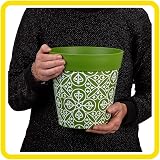 Hum Flowerpots 22cm Set of 3 Plastic Plant Pots Green Blue Pink Maroc view 3