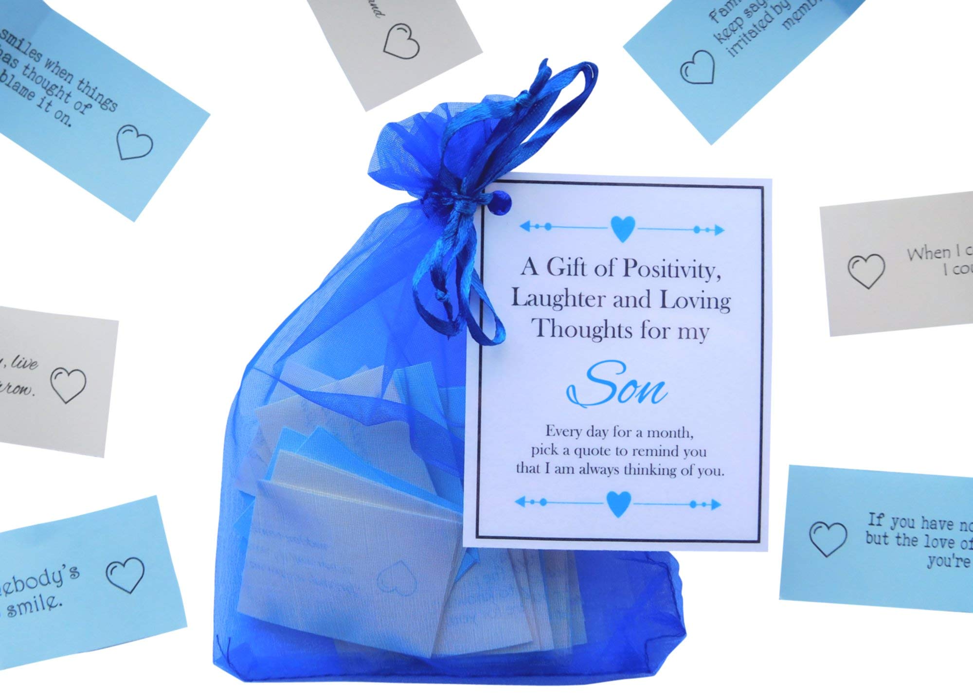 SMILE GIFTS UK Handmade Son Gift Quotes of Positivity, Laughter and Loving Thoughts. 31 Inspirational Quotes for Each Day of The Month. Letterbox Friendly.