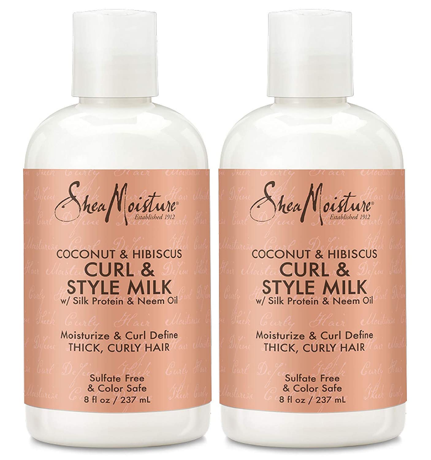 Shea Moisture Coconut & Hibiscus Curl & Style Milk 8 Ounce (235ml) (2 Pack)