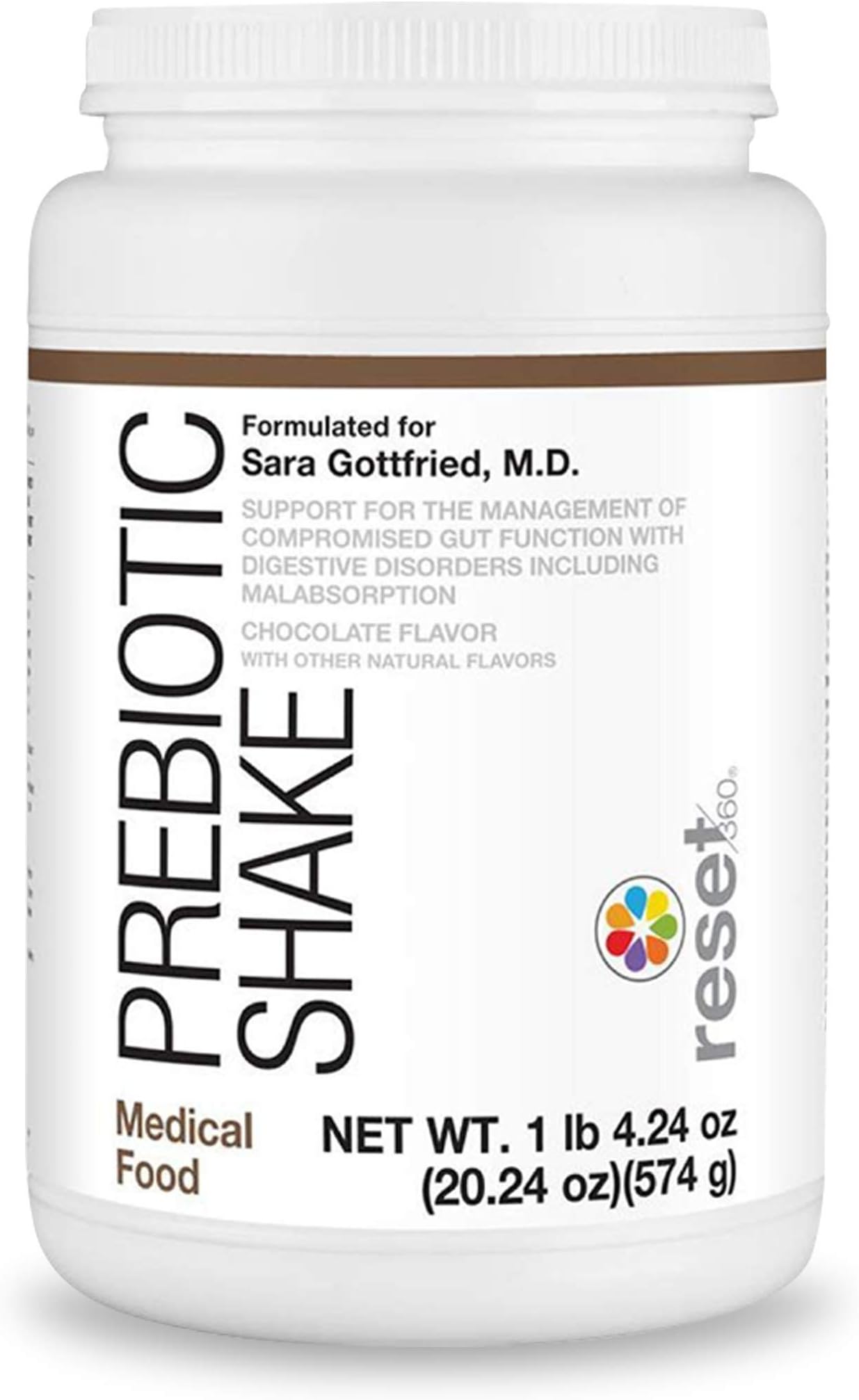 Reset360 Replenish Prebiotic Shake Medical Food, Support for The Management of Compromised Gut Function with Digestive Disorders Including Malabsorption, 14 Servings, Chocolate