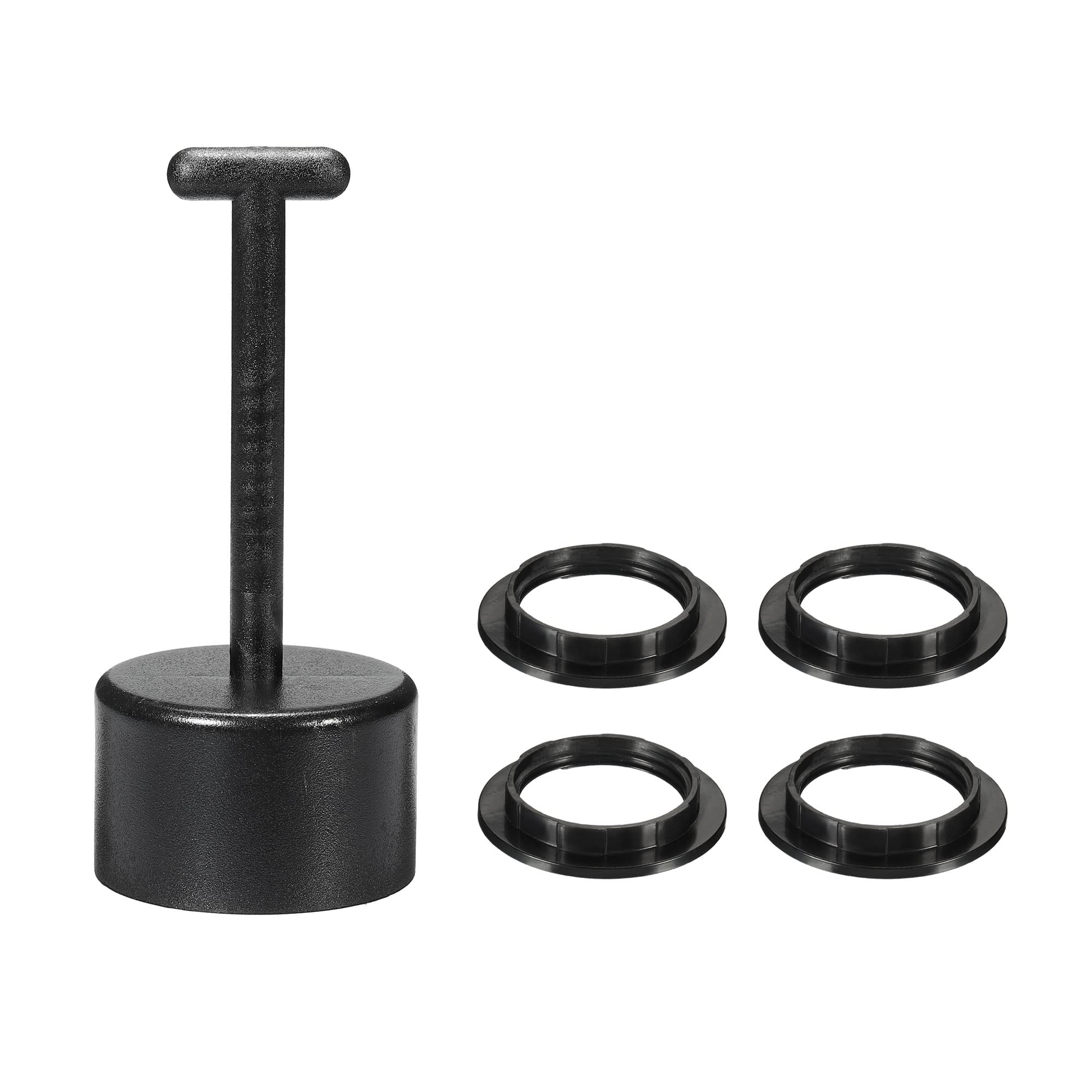 Photo 1 of MECCANIXITY E26/E27 Socket Ring Removal Tool T Type with Lamp Shade Socket Rings for Medium Base, Light Replacing Accessories, Black Pack of 5
