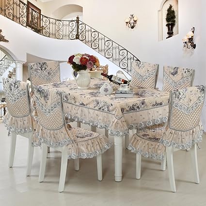 Lace European Style Chair Cover Fabric Kitchen Dining Table Chair