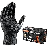 ANBOSON Heavy Duty 10 Mil Nitrile Disposable Gloves with Raised Diamond Texture, Latex-Free, Powder-Free, Extra Strong, Chemical Resistant, Durable for Mechanics, Industrial Work, Auto Repair, Large