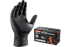 ANBOSON 10 Mil Diamond Textured Nitrile Gloves, Heavy Duty Disposable, Extra Thick, Latex & Powder Free, Chemical and Puncture Resistant, Ideal for Auto Repair, Cleaning, Painting, X-Large