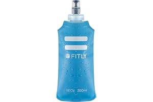 FITLY Soft Flask - Shrink As You Drink Soft Water Bottle for Hydration Pack - Folding Water Bottle Ideal for Running, Hiking, Cycling, Climbing & Rigorous Activity