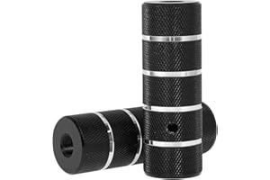 Partuto 2 Pcs Aluminum Alloy Anti-Skid Bike Pegs 110mm Length Four Stripes Pattern Bicycle Backseats Stands Cycling Foot Pegs