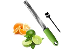 Sunkuka Pro Citrus Lemon Zester & Cheese Grater Stainless Steel - Ginger,Garlic,Potato Nutmeg,Chocolate Zester with Cover and