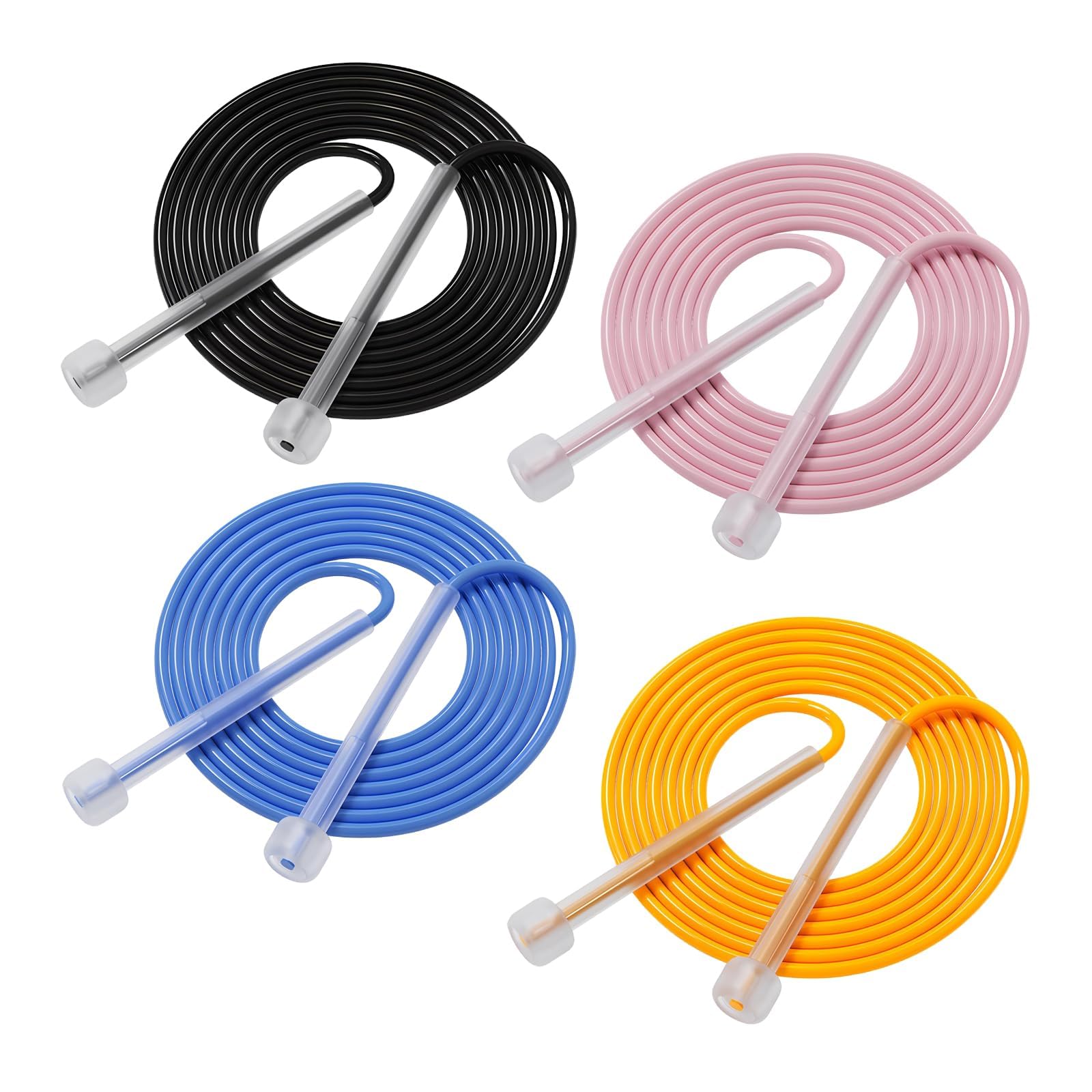 JYJLLM 4 cute pieces Adjustable Skipping rope adult for men, women and kids，speed jumping rope with non slip handle for Home Exercise,Body Fitness, Fat Burning, Boxing