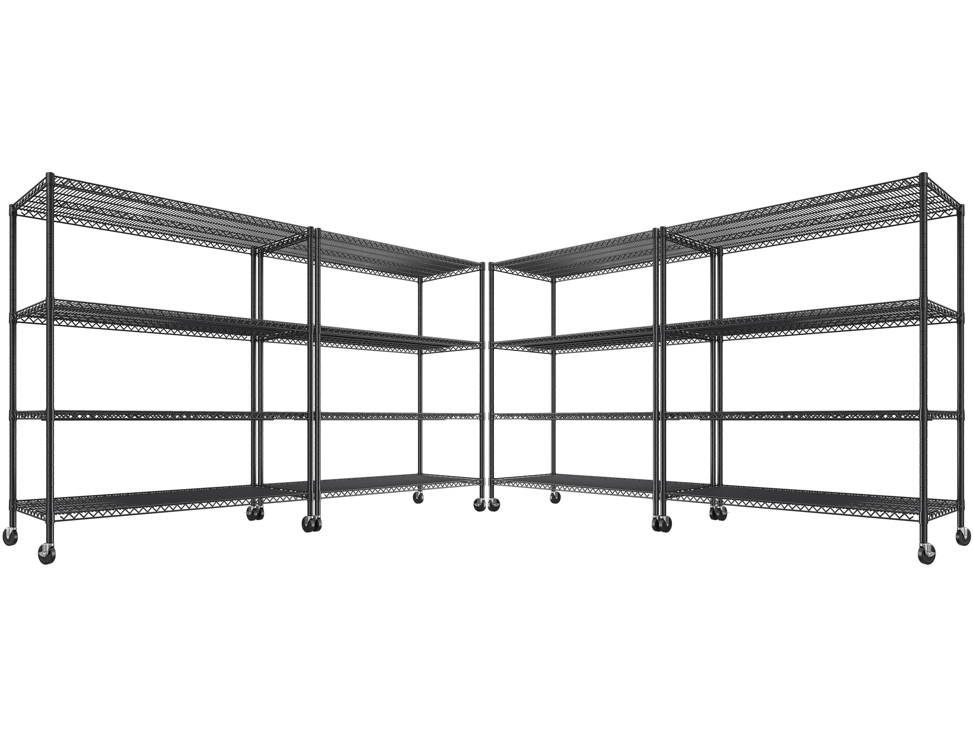 REIBII 55.5''W Heavy Duty Metal Shelves with Wheels
