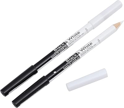 Saffron LONDON 2in1 Black White Eyeliner Pencil Duo Makeup Liner 120