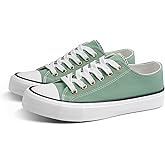 ANTLULU Womens Canvas Shoes Low Top and Lace up Fashion Casual Sneakers Black and White Classic