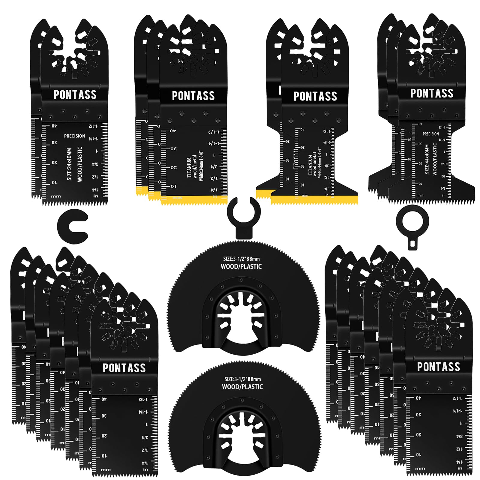 27 tlg Multitool Sägeblätter Set, Oszillierende Sägeblätter, Universelles Zubehör mit Makita Dewalt Parkside Ryobi AEG und Mehr, Oszillationswerkzeug zum Schneiden von Metall, Holz, Schrauben