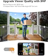 Imou DB2S Video Doorbell Camera 3MP 2K WiFi Chime AI Person Detection Night view 2